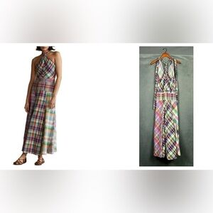Ralph Lauren Mixed madras Halter Dress